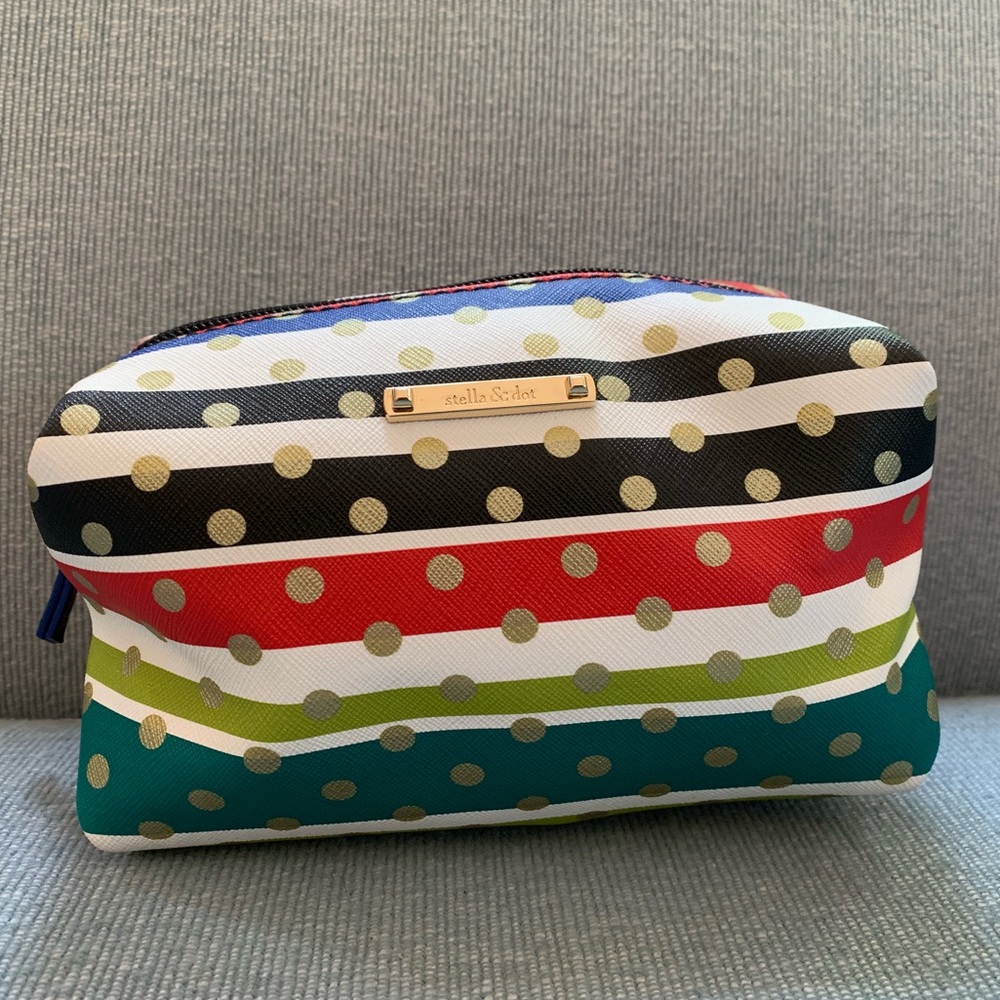 Stella & Dot Polka Dot Makeup Bag